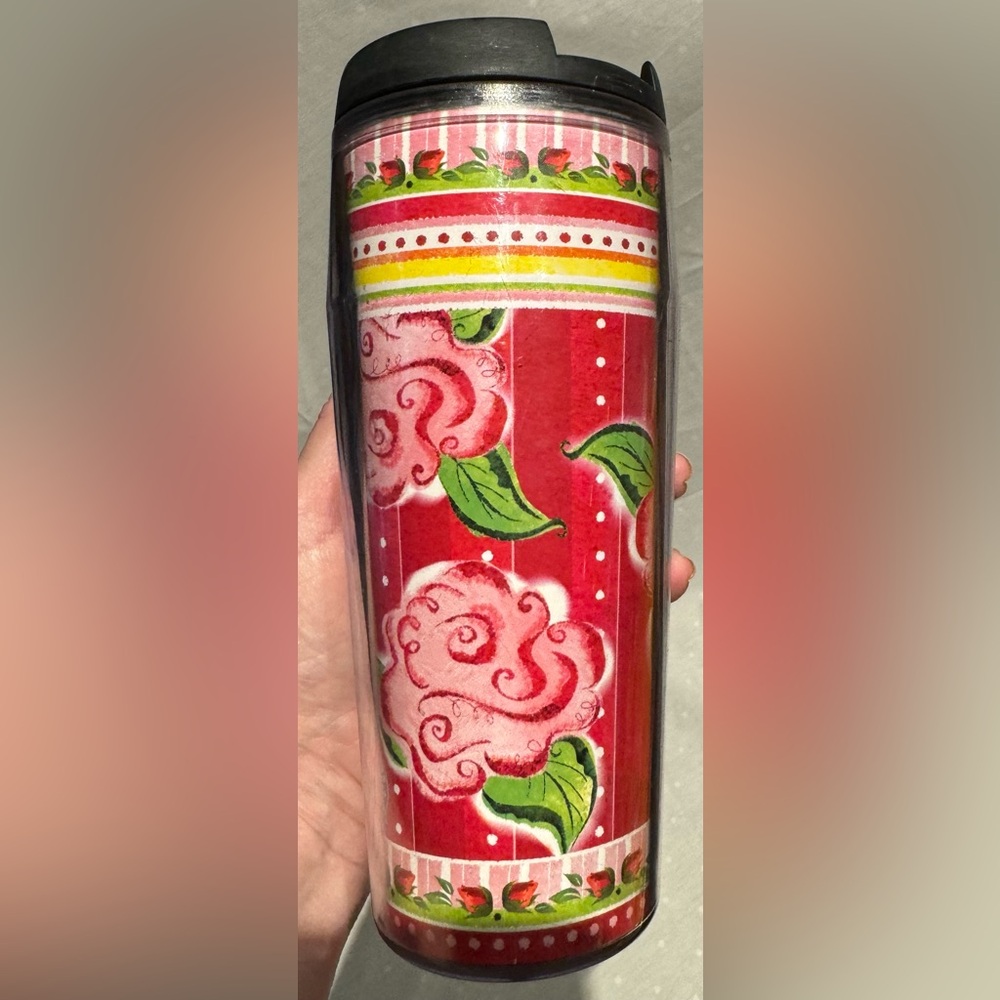Starbucks Barista Red Rose 2002 Hot Cold Cup Tumblers 16 oz with Lid - Picture 6 of 8